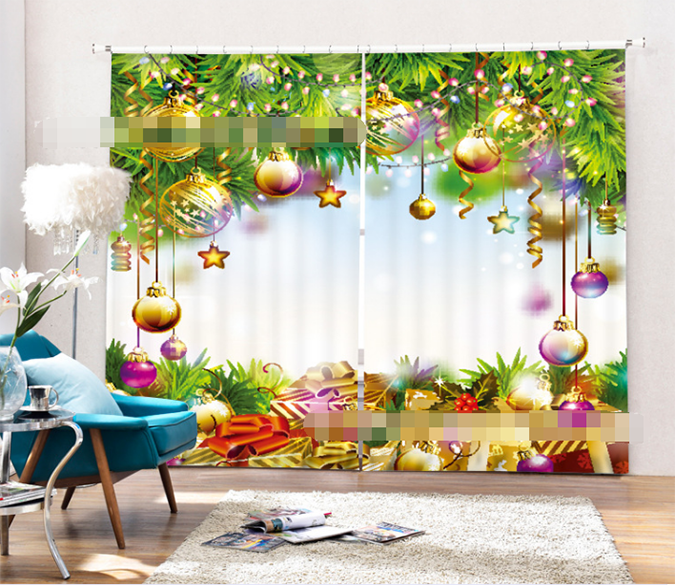 3D Hanging Twinkle Balls 2103 Curtains Drapes Wallpaper AJ Wallpaper 