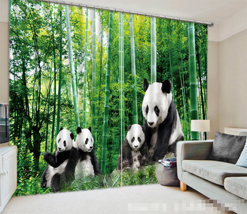 3D Bamboo Forest Pandas 1096 Curtains Drapes Wallpaper AJ Wallpaper 