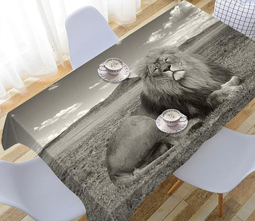 3D Lawn Lion 534 Tablecloths Wallpaper AJ Wallpaper 