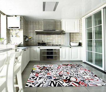 3D Alphabets Kitchen Mat Floor Mural Wallpaper AJ Wallpaper 