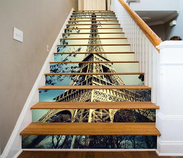 3D Eiffel Tower 1503 Stair Risers Wallpaper AJ Wallpaper 