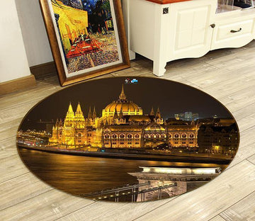 3D Silent City Night 114 Round Non Slip Rug Mat Mat AJ Creativity Home 