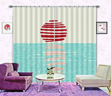 3D Sea Sun Pattern 607 Curtains Drapes Wallpaper AJ Wallpaper 