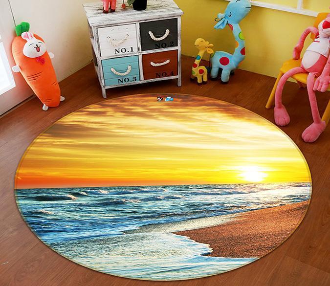 3D Bright Sea 126 Round Non Slip Rug Mat Mat AJ Creativity Home 