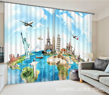 3D Tourist Attractions 1031 Curtains Drapes Wallpaper AJ Wallpaper 
