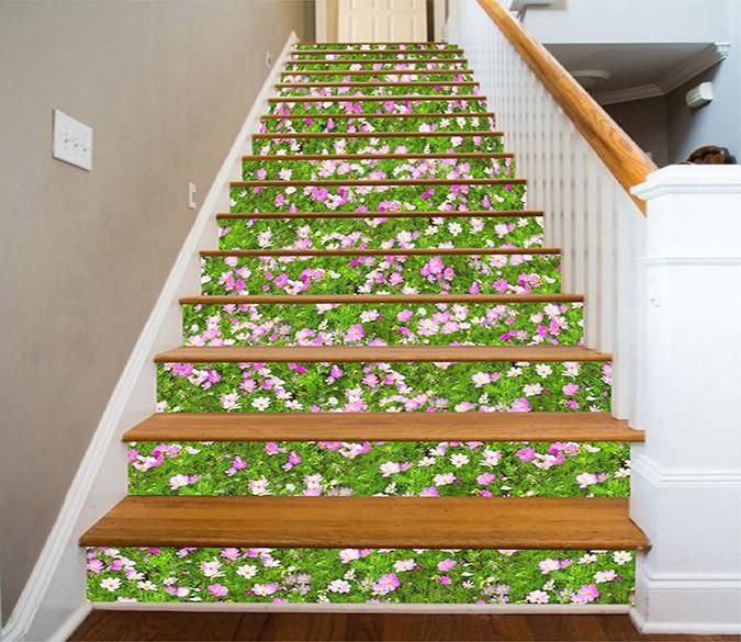 3D Grassland Flowers 418 Stair Risers Wallpaper AJ Wallpaper 