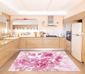 3D Shiny Roses Kitchen Mat Floor Mural Wallpaper AJ Wallpaper 
