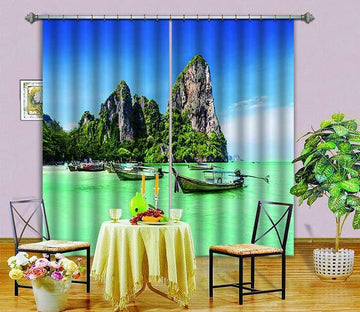 3D Sea Boats Scenery 596 Curtains Drapes Wallpaper AJ Wallpaper 