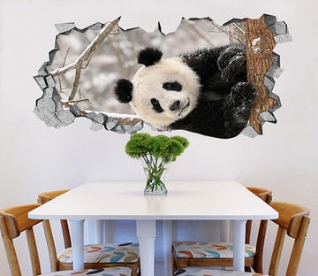 3D Snow Panda 9 Broken Wall Murals Wallpaper AJ Wallpaper 