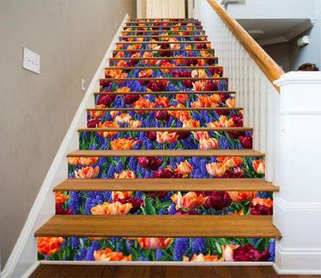 3D Colorful Flowers 755 Stair Risers Wallpaper AJ Wallpaper 