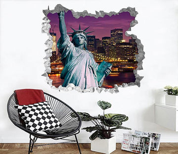 3D New York Liberty Statue 201 Broken Wall Murals Wallpaper AJ Wallpaper 