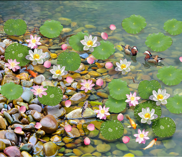 3D Pond Side Floor Mural Wallpaper AJ Wallpaper 2 