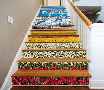 3D Snow Mountains Flowers Field 1442 Stair Risers Wallpaper AJ Wallpaper 