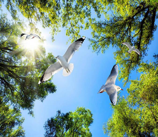 Forest Flying Birds Wallpaper AJ Wallpaper 2 