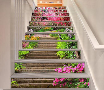 3D Stairway Flowers 1510 Stair Risers Wallpaper AJ Wallpaper 