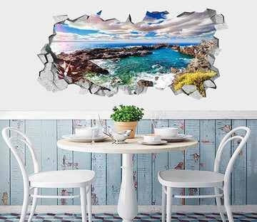 3D Vast Sea Scenery 182 Broken Wall Murals Wallpaper AJ Wallpaper 