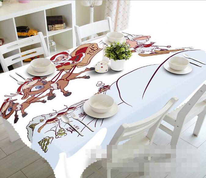 3D Santa Claus And Sheep 1411 Tablecloths Wallpaper AJ Wallpaper 