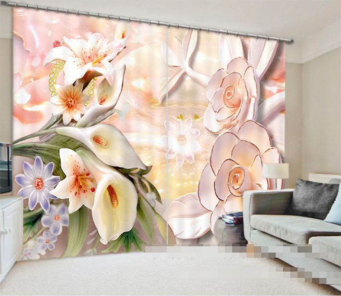 3D Flowers Carving 969 Curtains Drapes Wallpaper AJ Wallpaper 