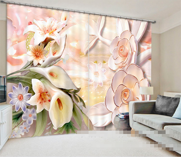 3D Flowers Carving 969 Curtains Drapes Wallpaper AJ Wallpaper 