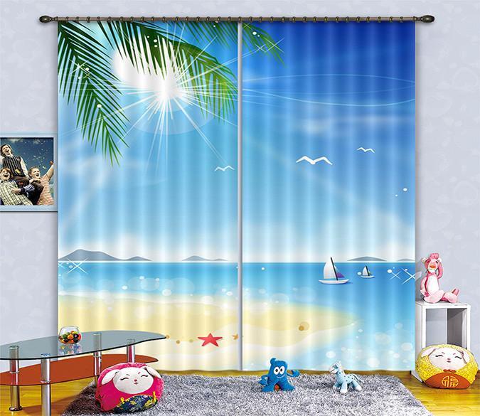 3D Shiny Sea 251 Curtains Drapes Wallpaper AJ Wallpaper 