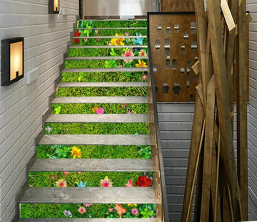 3D Grassland Flowers 576 Stair Risers Wallpaper AJ Wallpaper 