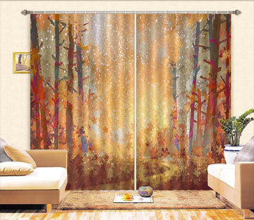 3D Color Trees Painting 518 Curtains Drapes Wallpaper AJ Wallpaper 