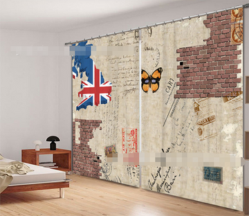 3D Postcard Pattern 926 Curtains Drapes Wallpaper AJ Wallpaper 