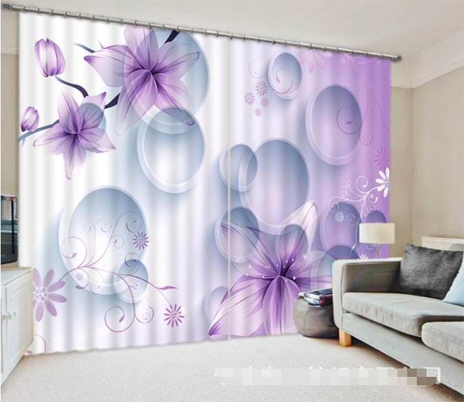 3D Flowers And Rings 1304 Curtains Drapes Wallpaper AJ Wallpaper 