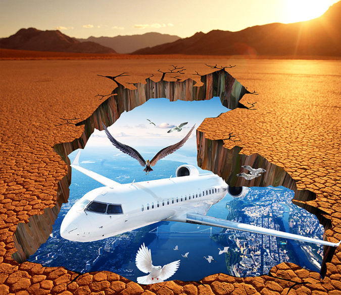 3D Plane Floor Mural Wallpaper AJ Wallpaper 2 