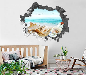 3D Beach Scenery 98 Broken Wall Murals Wallpaper AJ Wallpaper 
