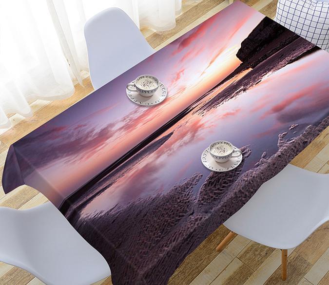 3D Dry River Sunset 434 Tablecloths Wallpaper AJ Wallpaper 