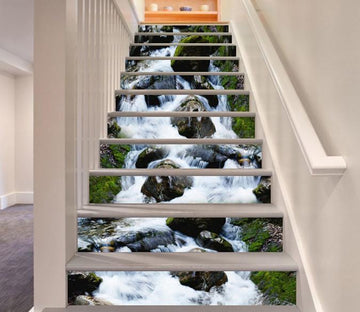 3D Stream Stones 692 Stair Risers Wallpaper AJ Wallpaper 