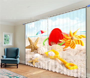 3D Funny Beach 1120 Curtains Drapes Wallpaper AJ Wallpaper 