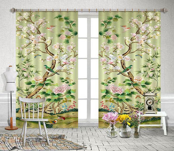 3D Flowers Trees Birds 2308 Curtains Drapes Wallpaper AJ Wallpaper 