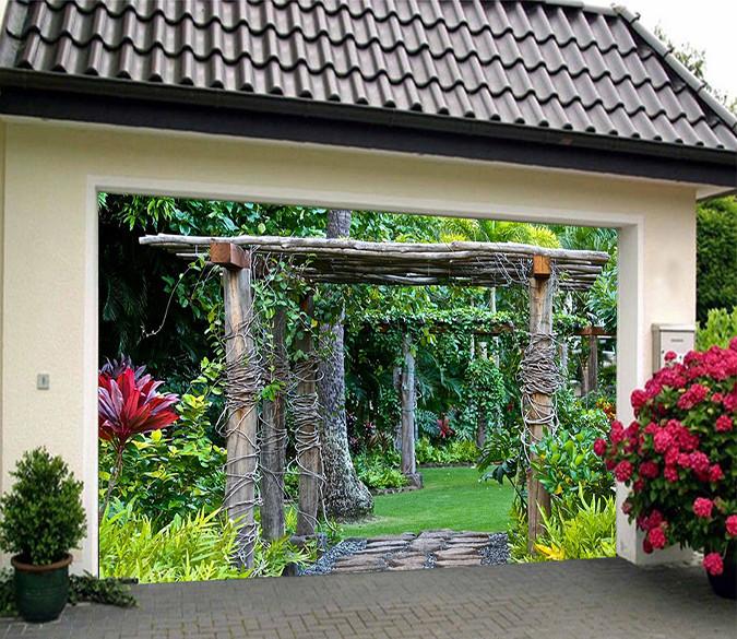 3D Wood Rattan 146 Garage Door Mural Wallpaper AJ Wallpaper 