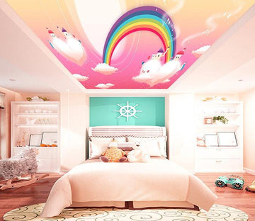 Rainbow Clouds Houses Wallpaper AJ Wallpaper 