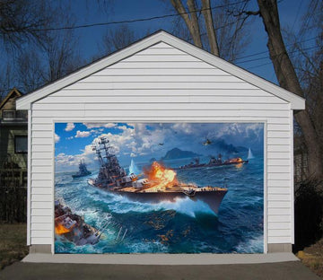 3D Sea Warships 259 Garage Door Mural Wallpaper AJ Wallpaper 