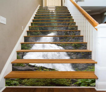 3D Forest Running River 34 Stair Risers Wallpaper AJ Wallpaper 