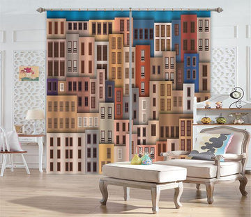 3D Buildings Pattern 670 Curtains Drapes Wallpaper AJ Wallpaper 