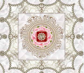 3D Diamond Flower Floor Mural Wallpaper AJ Wallpaper 2 