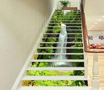 3D Forest Waterfall 757 Stair Risers Wallpaper AJ Wallpaper 