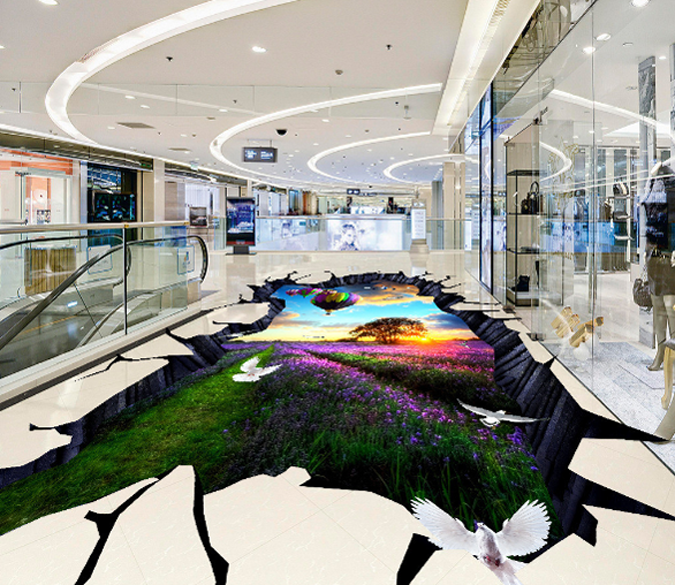 3D Flowers Field Floor Mural Wallpaper AJ Wallpaper 2 