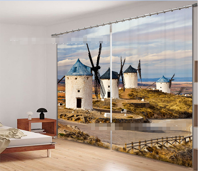 3D Windmills 1046 Curtains Drapes Wallpaper AJ Wallpaper 