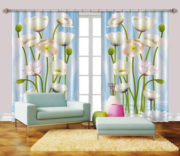 3D Elegant Flowers 2304 Curtains Drapes Wallpaper AJ Wallpaper 