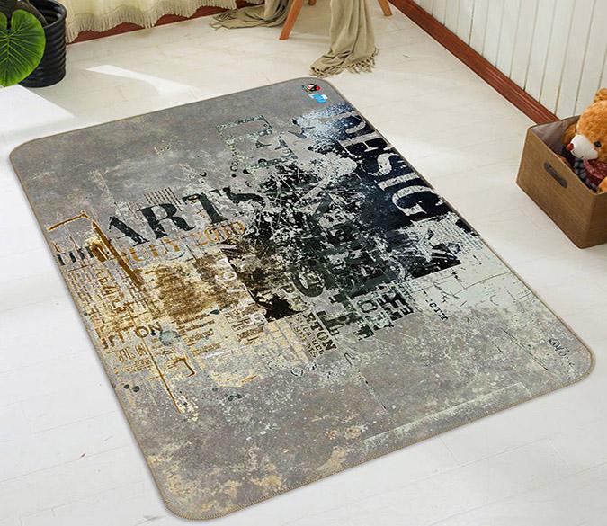 3D Graffiti Alphabet 132 Non Slip Rug Mat Mat AJ Creativity Home 