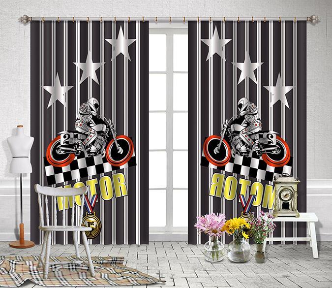 3D Motorcycle Champion 2333 Curtains Drapes Wallpaper AJ Wallpaper 