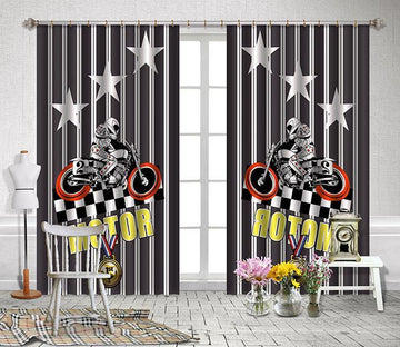 3D Motorcycle Champion 2333 Curtains Drapes Wallpaper AJ Wallpaper 