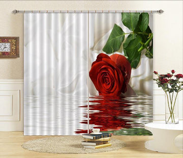 3D Red Rose And Silk 247 Curtains Drapes Wallpaper AJ Wallpaper 