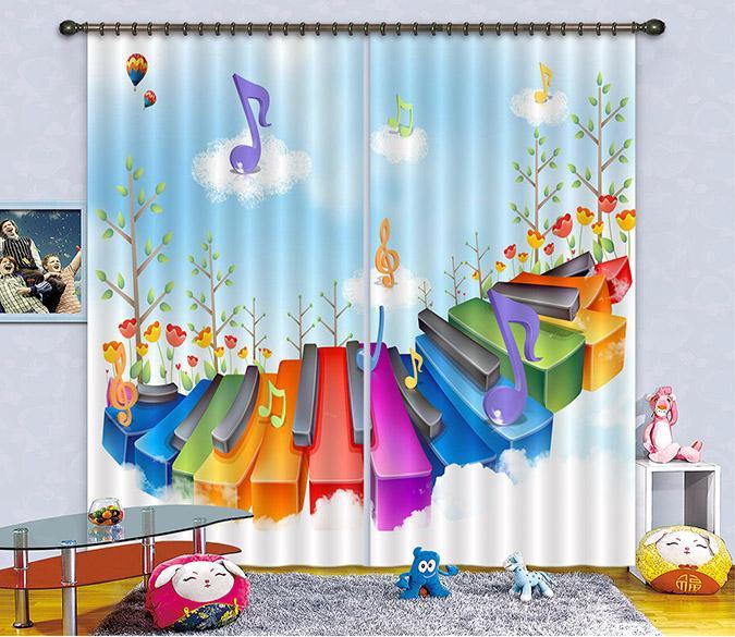 3D Piano Music 2257 Curtains Drapes Wallpaper AJ Wallpaper 