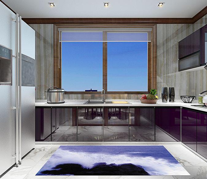 3D Sea Coast Waves 074 Kitchen Mat Floor Mural Wallpaper AJ Wallpaper 